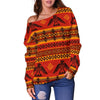 Eagle Native American Pattern Print Women Off Shoulder Sweatshirt-grizzshop