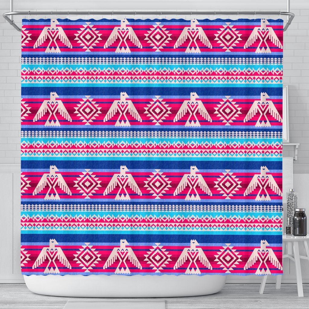 Eagle Native American Print Pattern Bathroom Shower Curtain-grizzshop