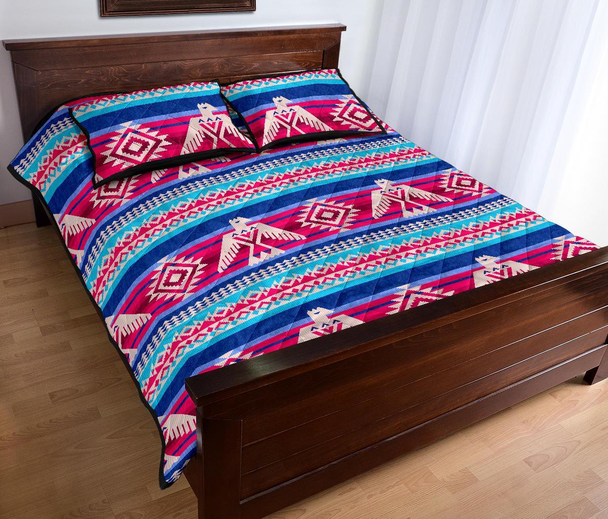 Eagle Native American Print Pattern Bed Set Quilt-grizzshop