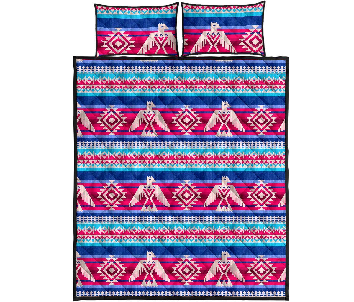 Eagle Native American Print Pattern Bed Set Quilt-grizzshop