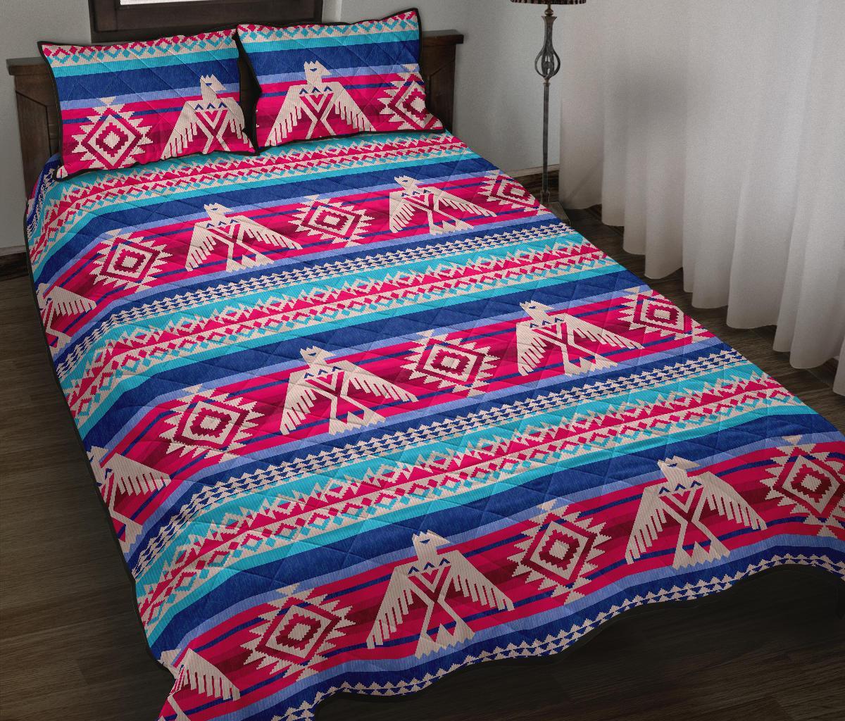 Eagle Native American Print Pattern Bed Set Quilt-grizzshop