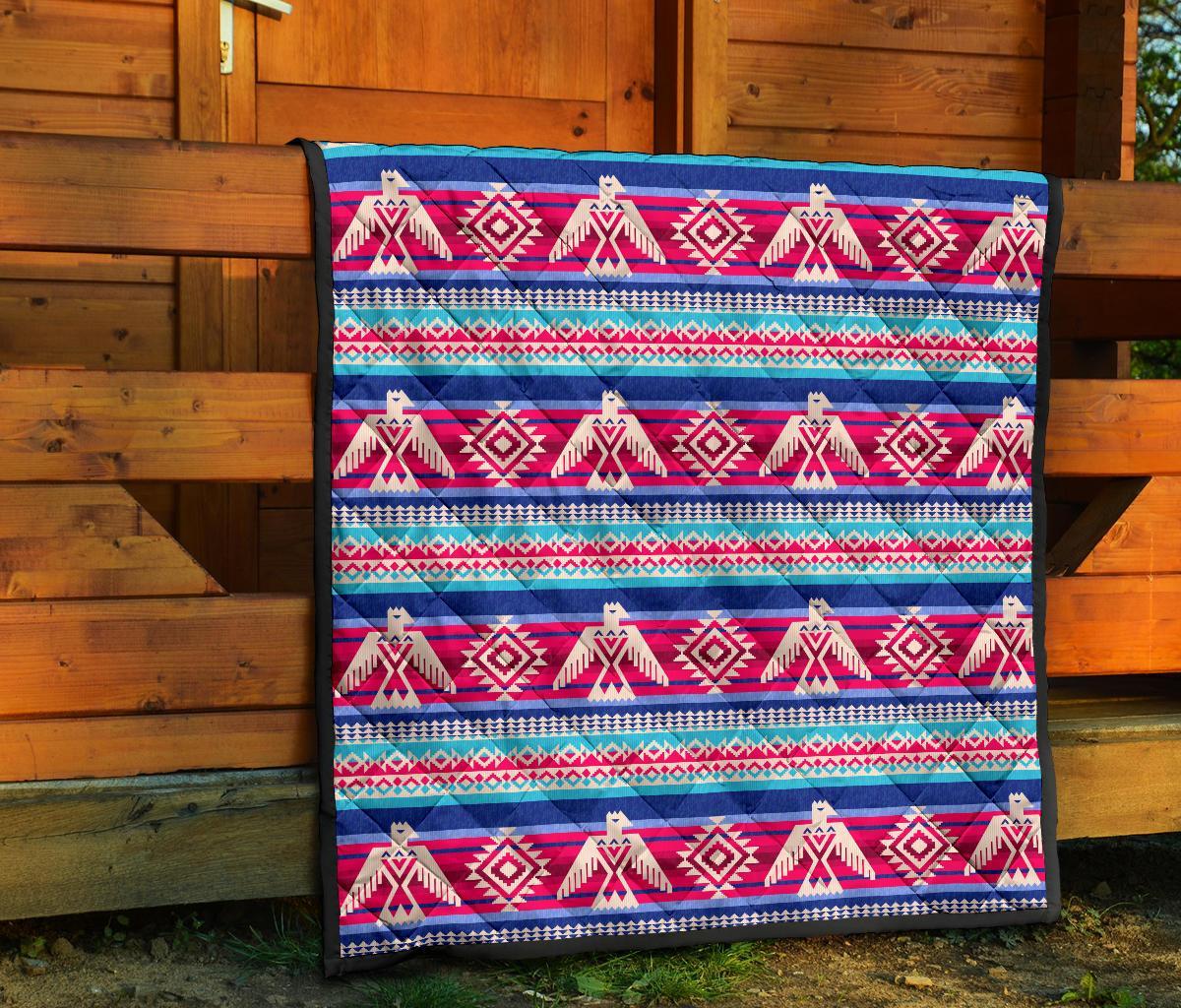 Eagle Native American Print Pattern Quilt-grizzshop