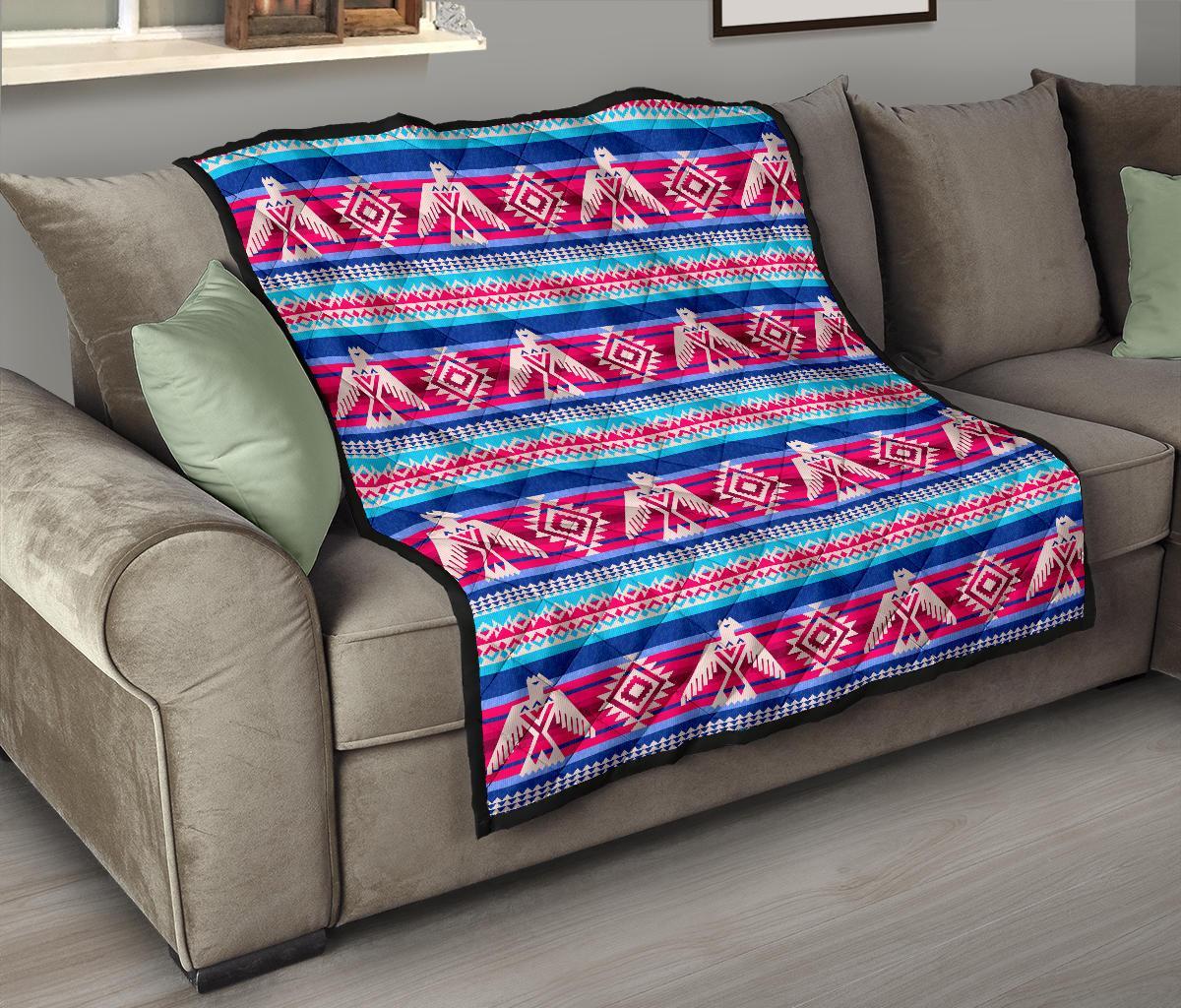 Eagle Native American Print Pattern Quilt-grizzshop