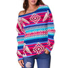 Eagle Native American Print Pattern Women Off Shoulder Sweatshirt-grizzshop