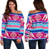 Eagle Native American Print Pattern Women Off Shoulder Sweatshirt-grizzshop