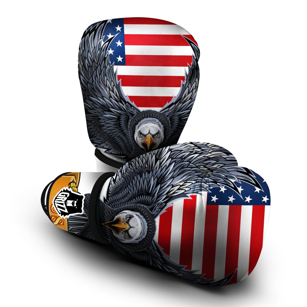 Eagle Patriotic American Print Boxing Gloves-grizzshop