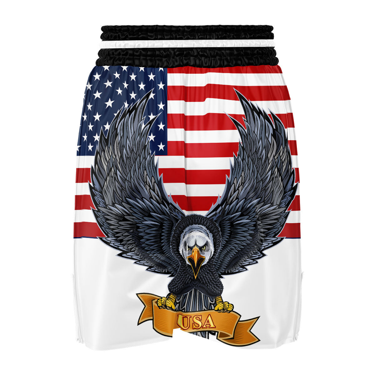 Eagle Patriotic American Print Boxing Shorts-grizzshop