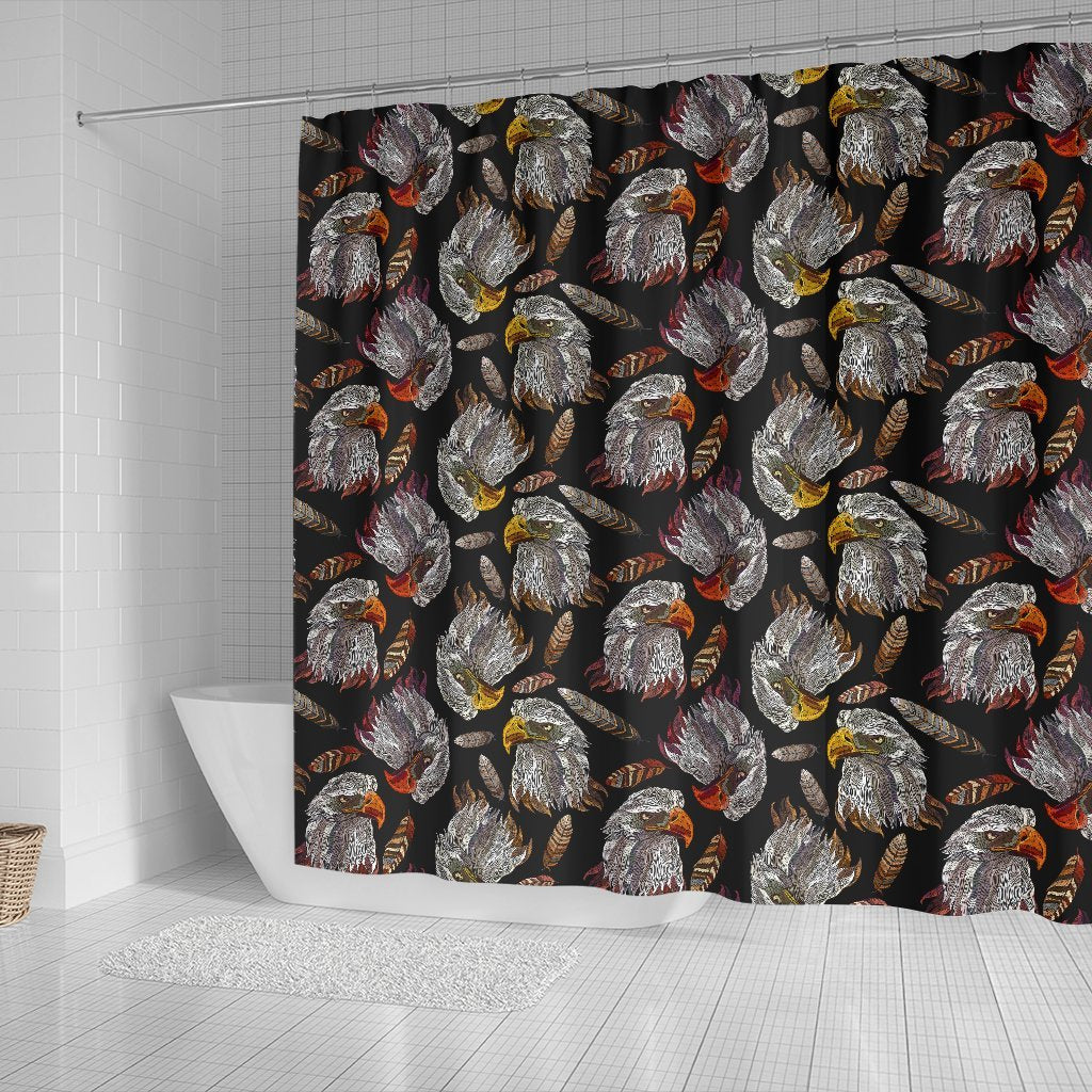 Eagle Pattern Print Bathroom Shower Curtain-grizzshop