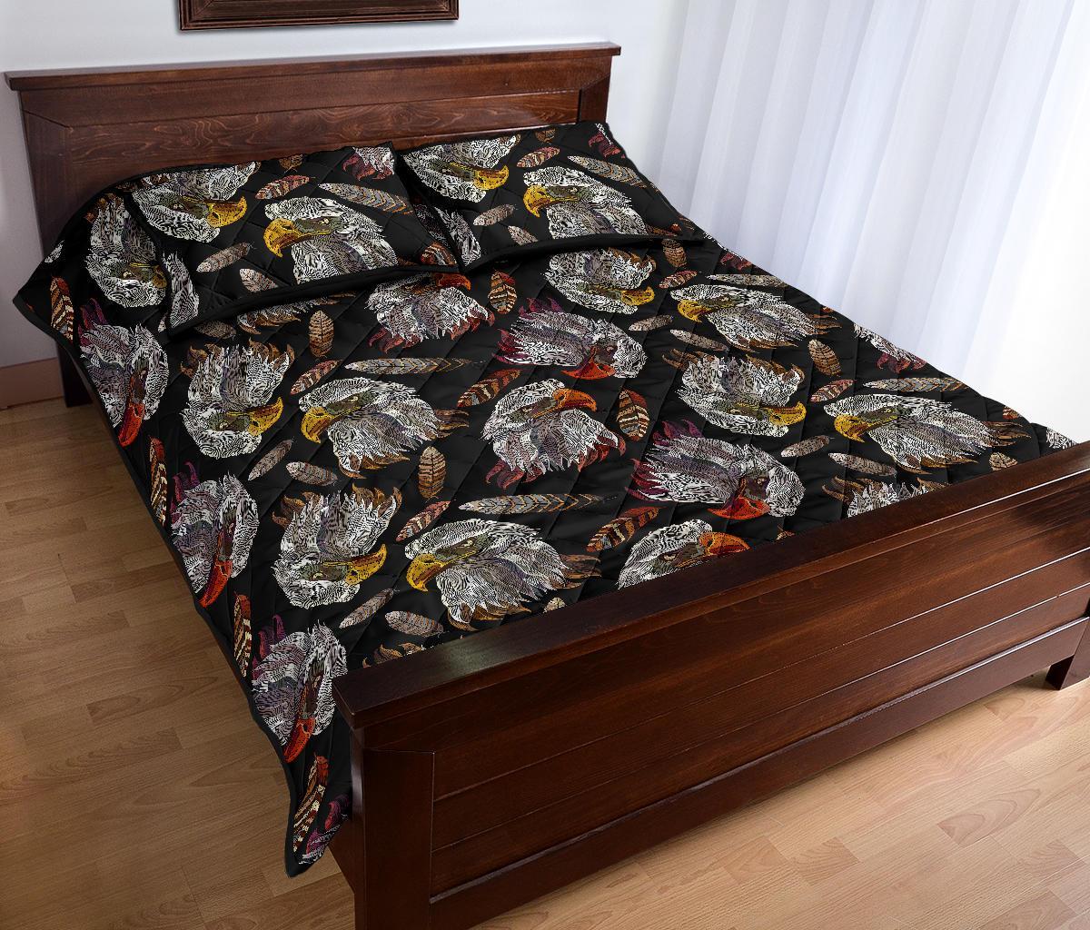 Eagle Pattern Print Bed Set Quilt-grizzshop