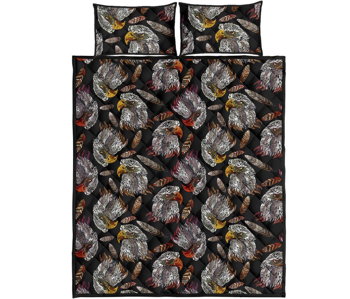 Eagle Pattern Print Bed Set Quilt-grizzshop