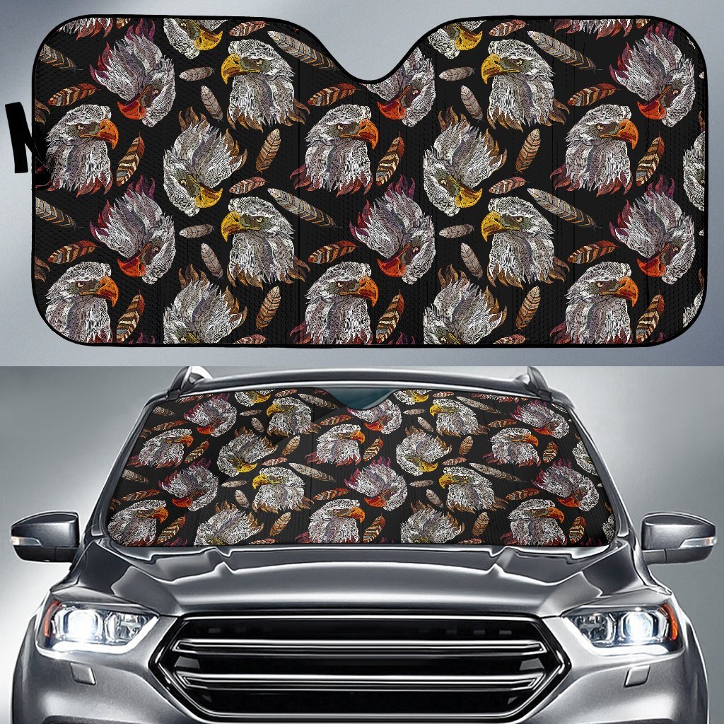 Eagle Pattern Print Car Sun Shade-grizzshop