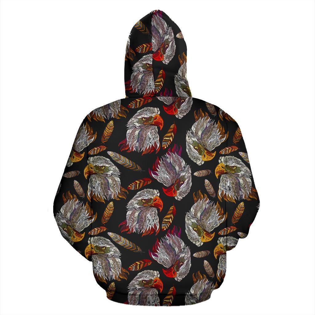 Eagle Pattern Print Men Women Pullover Hoodie-grizzshop