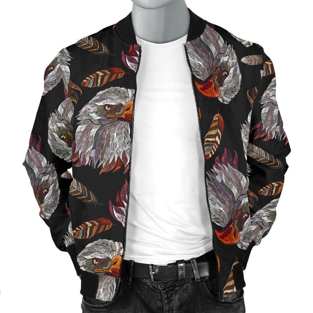 Eagle Pattern Print Men's Bomber Jacket-grizzshop