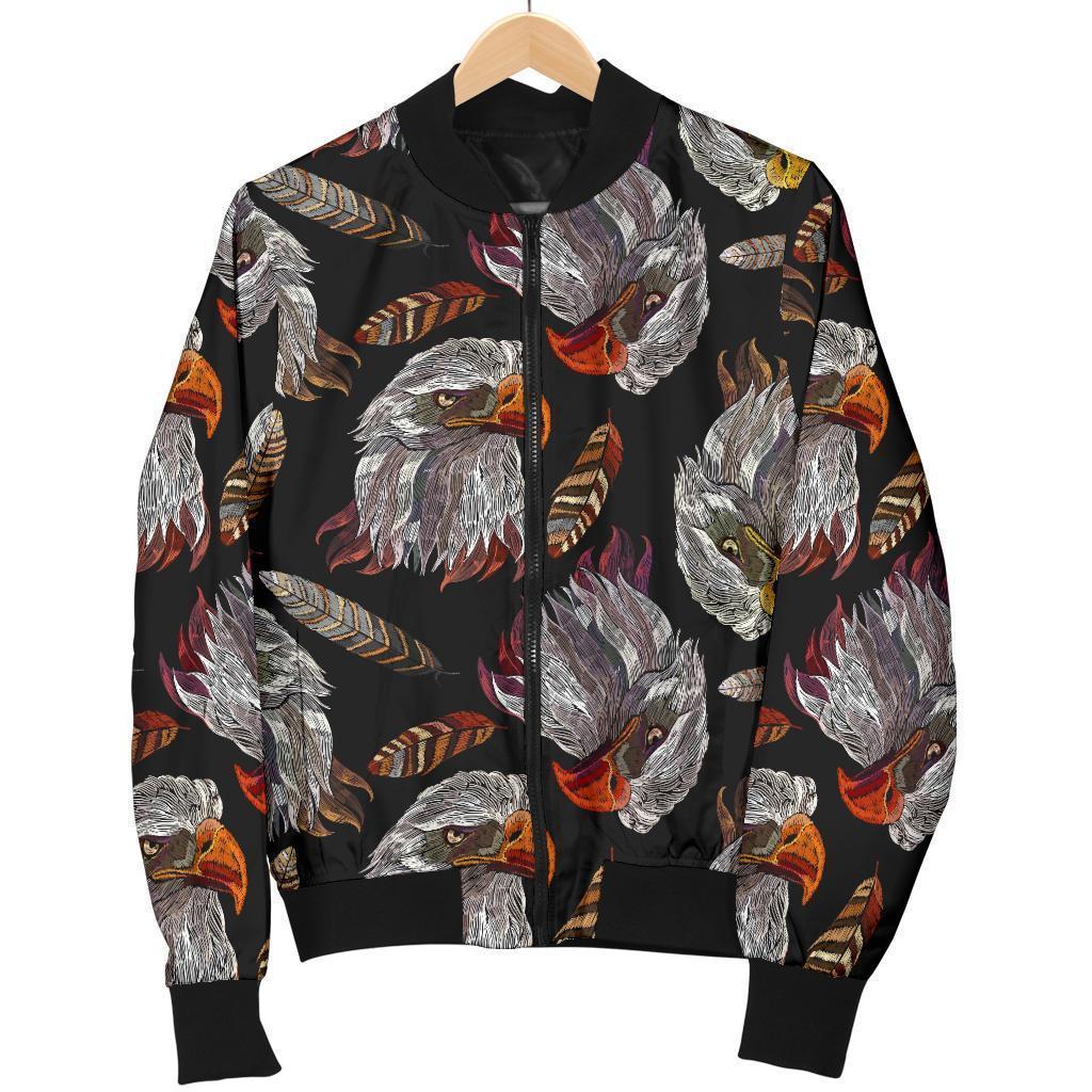 Eagle Pattern Print Men's Bomber Jacket-grizzshop