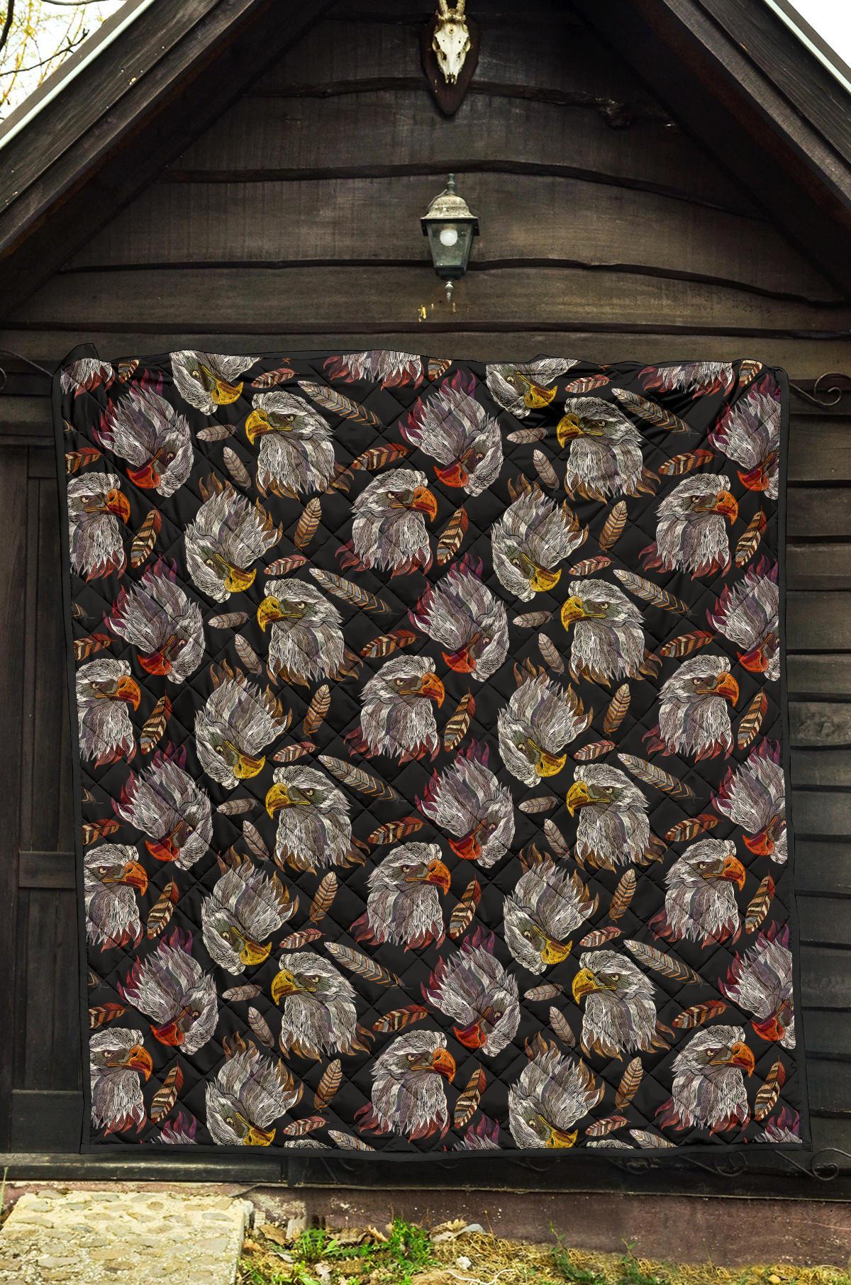 Eagle Pattern Print Quilt-grizzshop