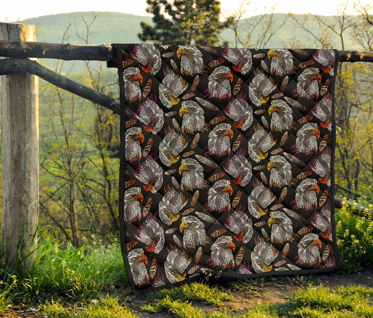 Eagle Pattern Print Quilt-grizzshop