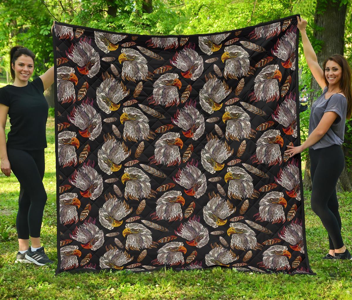 Eagle Pattern Print Quilt-grizzshop