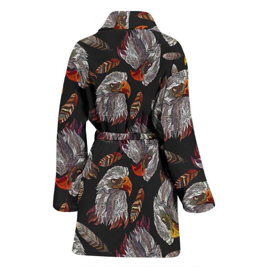 Eagle Pattern Print Women Long Robe-grizzshop