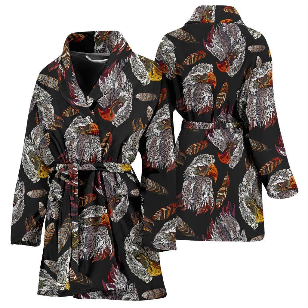 Eagle Pattern Print Women Long Robe-grizzshop