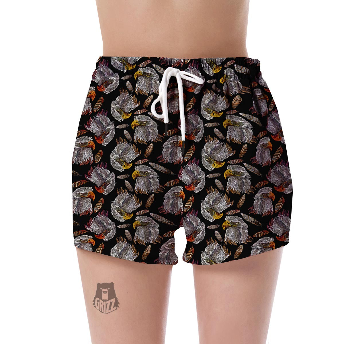 Eagle Pattern Print Women's Shorts-grizzshop