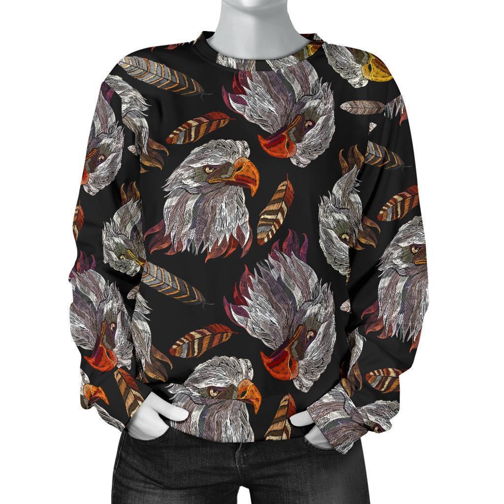 Eagle Pattern Print Women's Sweatshirt-grizzshop