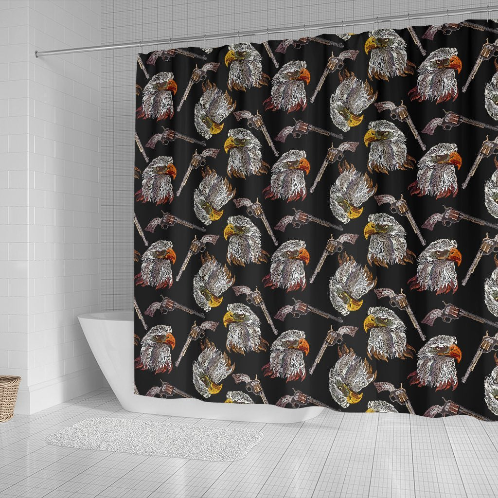 Eagle Print Pattern Bathroom Shower Curtain-grizzshop