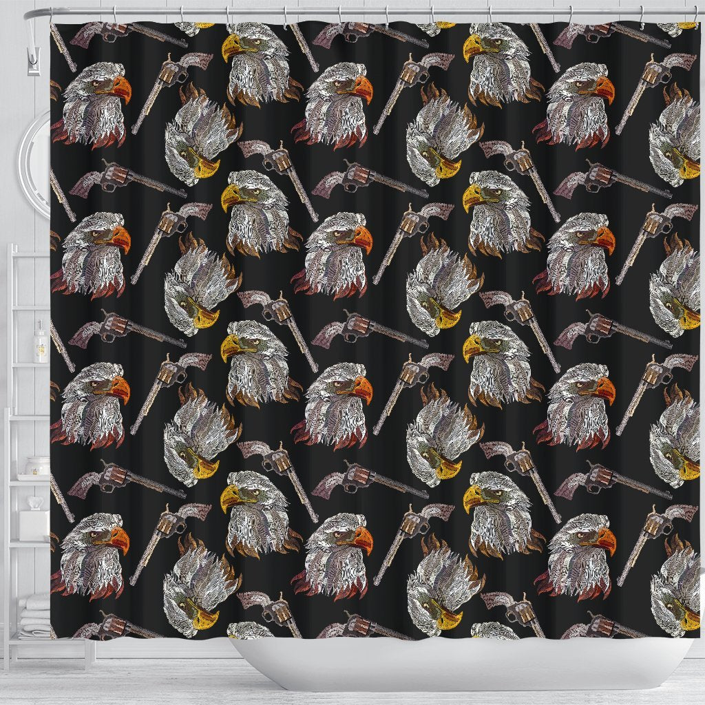 Eagle Print Pattern Bathroom Shower Curtain-grizzshop