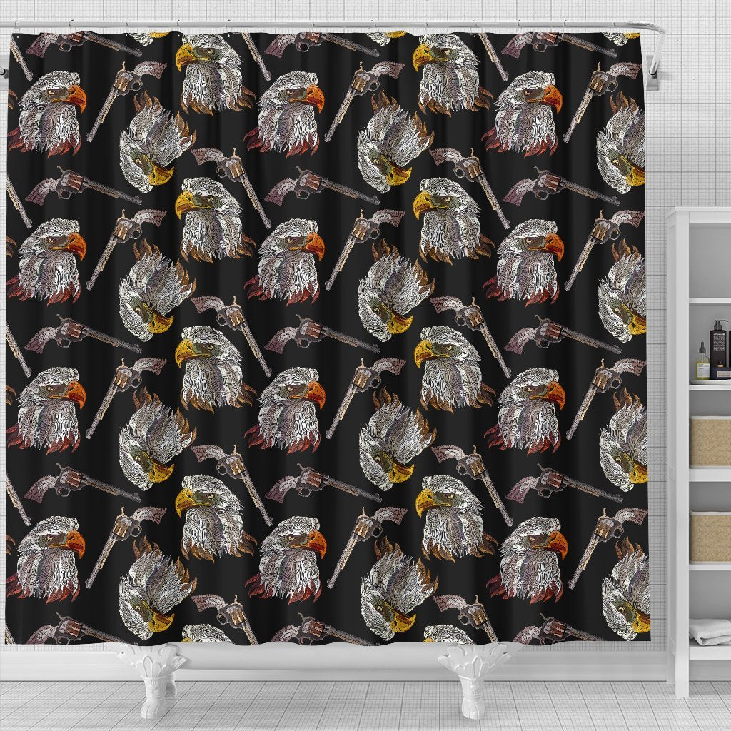 Eagle Print Pattern Bathroom Shower Curtain-grizzshop