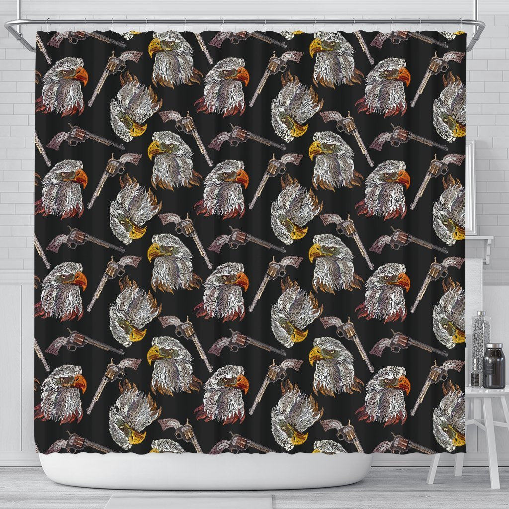 Eagle Print Pattern Bathroom Shower Curtain-grizzshop