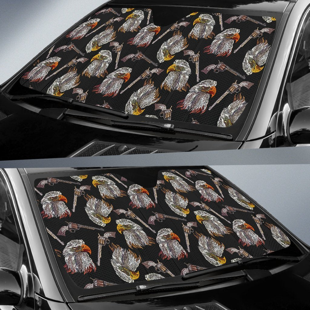 Eagle Print Pattern Car Sun Shade-grizzshop