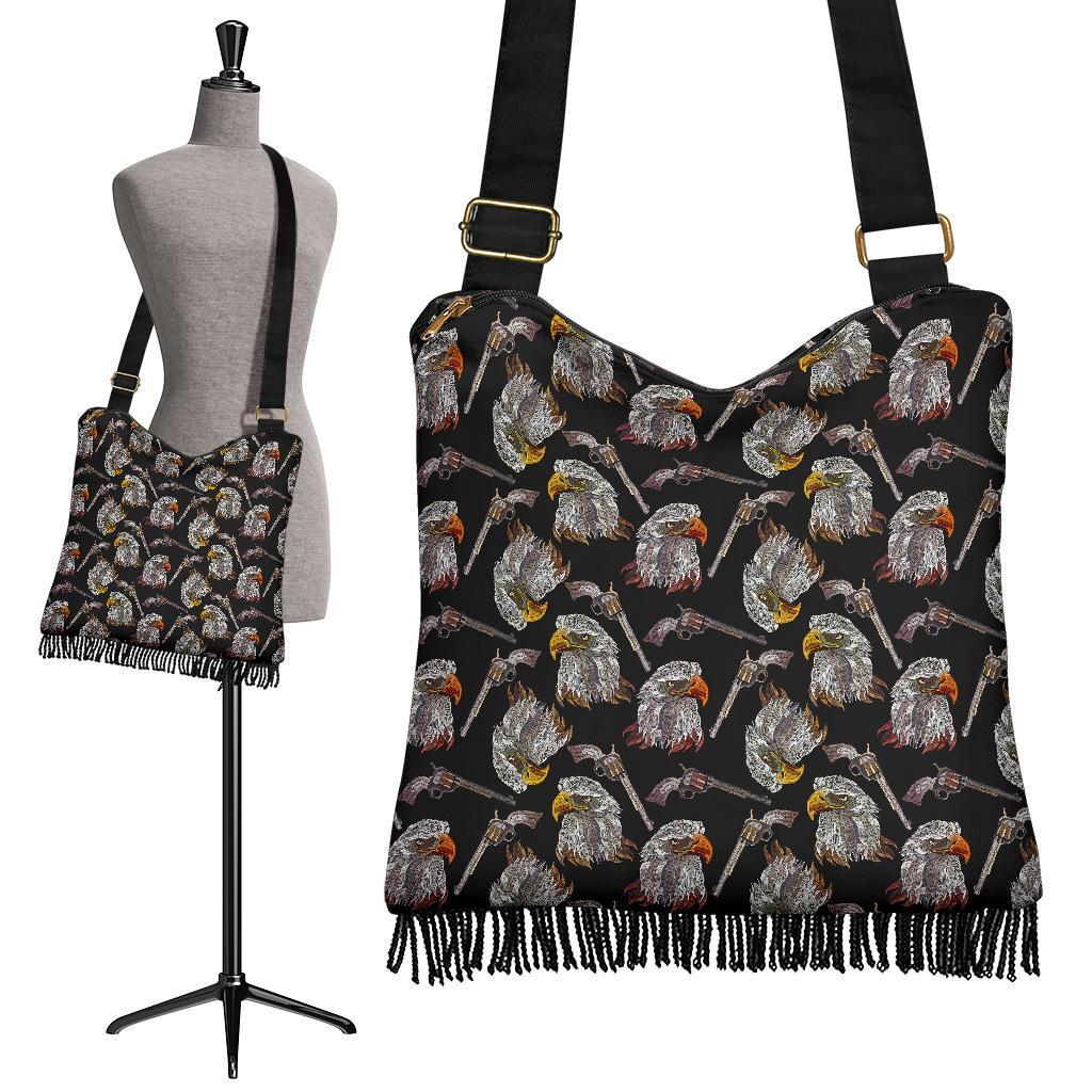 Eagle Print Pattern Crossbody bags-grizzshop