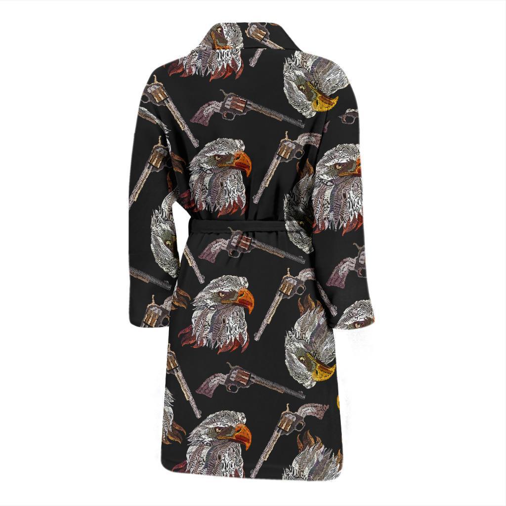 Eagle Print Pattern Men Long Robe-grizzshop