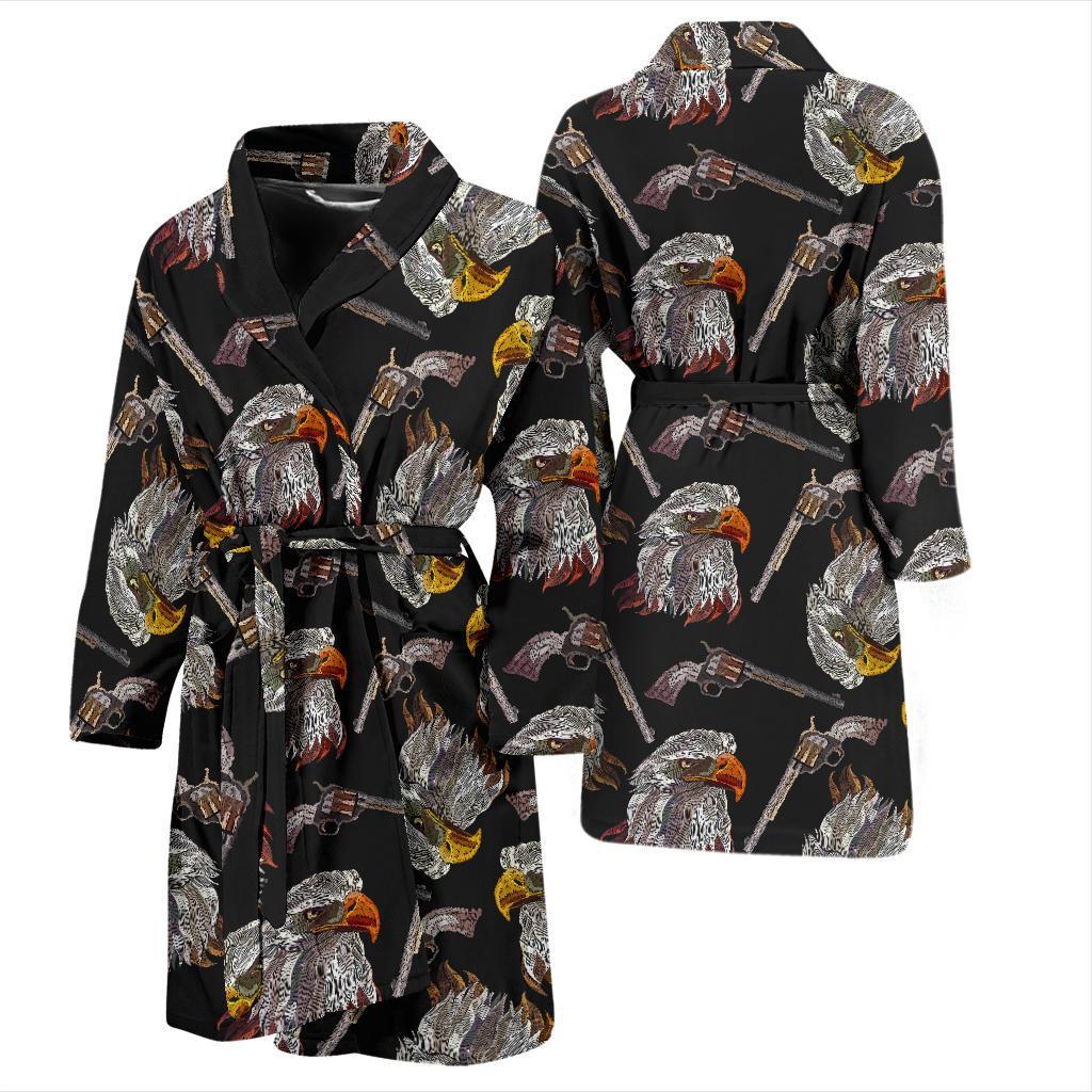 Eagle Print Pattern Men Long Robe-grizzshop