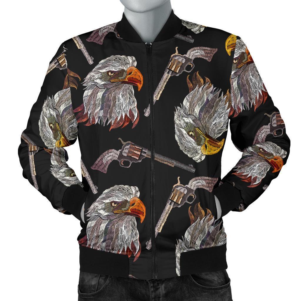 Eagle Print Pattern Men's Bomber Jacket-grizzshop