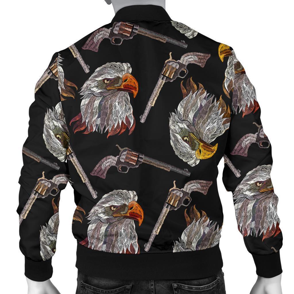 Eagle Print Pattern Men's Bomber Jacket-grizzshop
