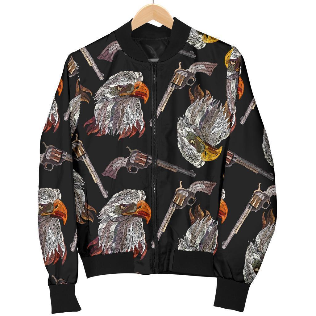 Eagle Print Pattern Men's Bomber Jacket-grizzshop