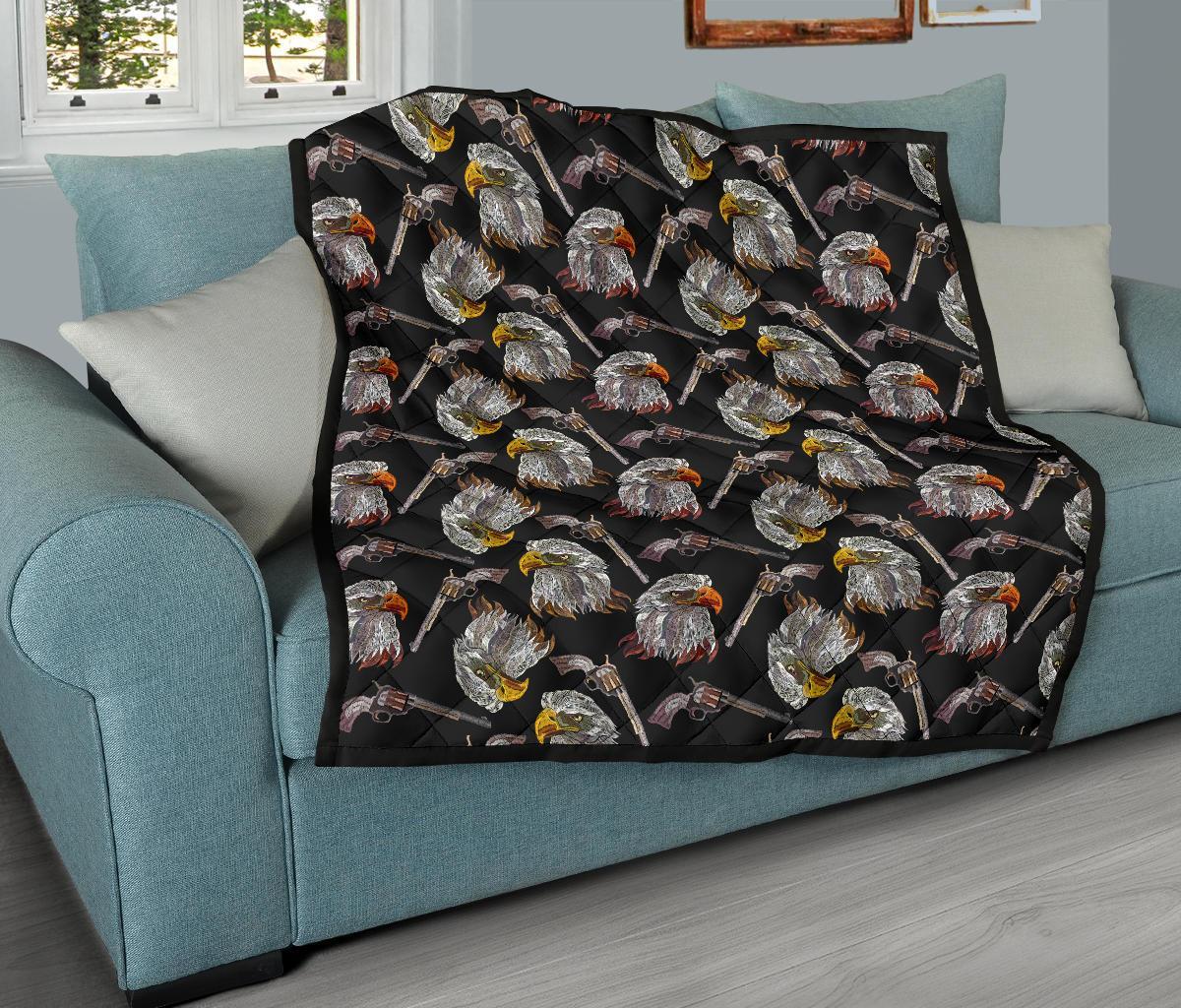Eagle Print Pattern Quilt-grizzshop