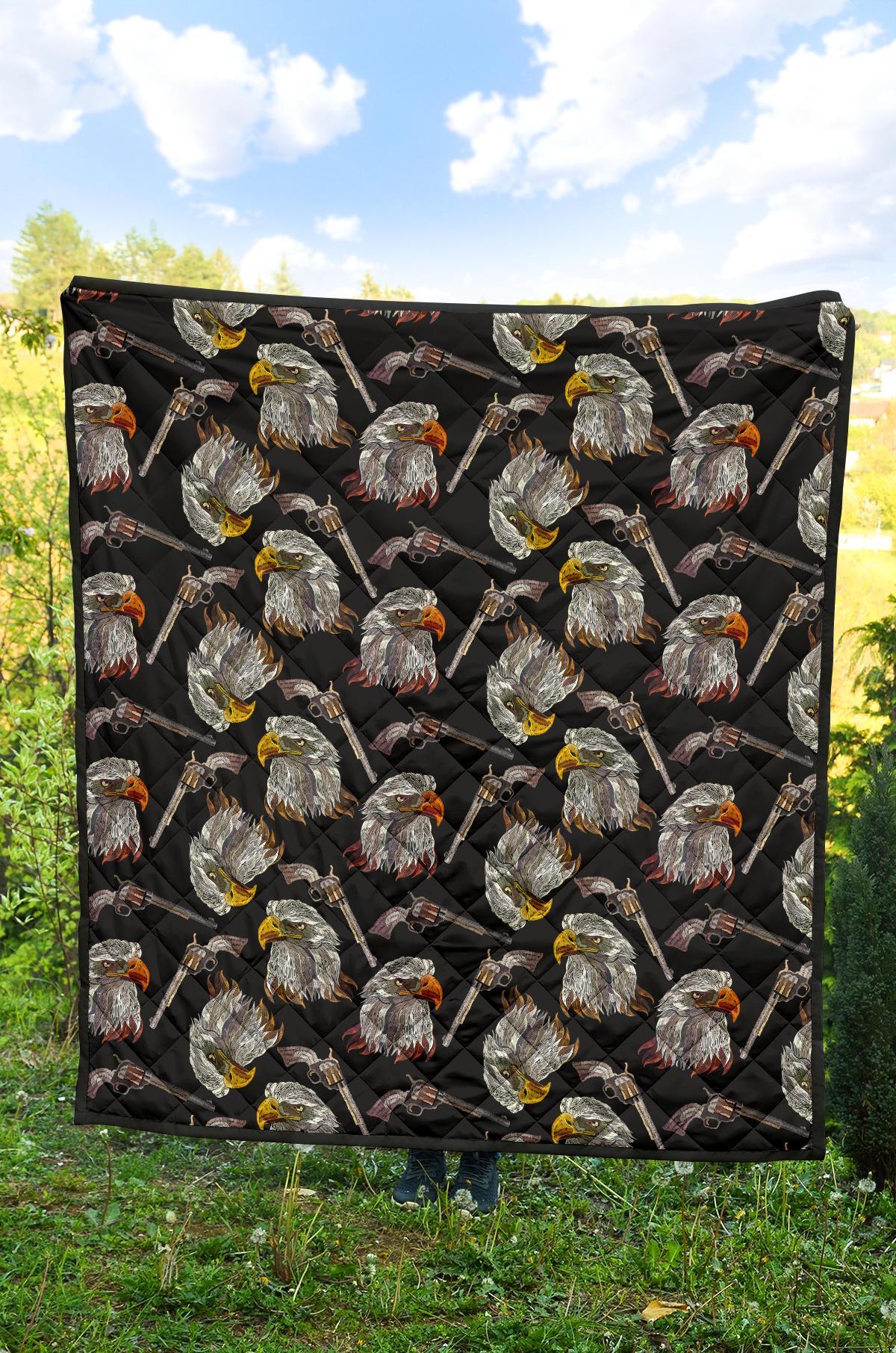 Eagle Print Pattern Quilt-grizzshop