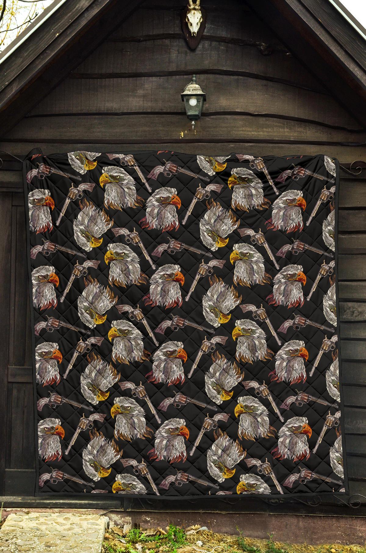 Eagle Print Pattern Quilt-grizzshop