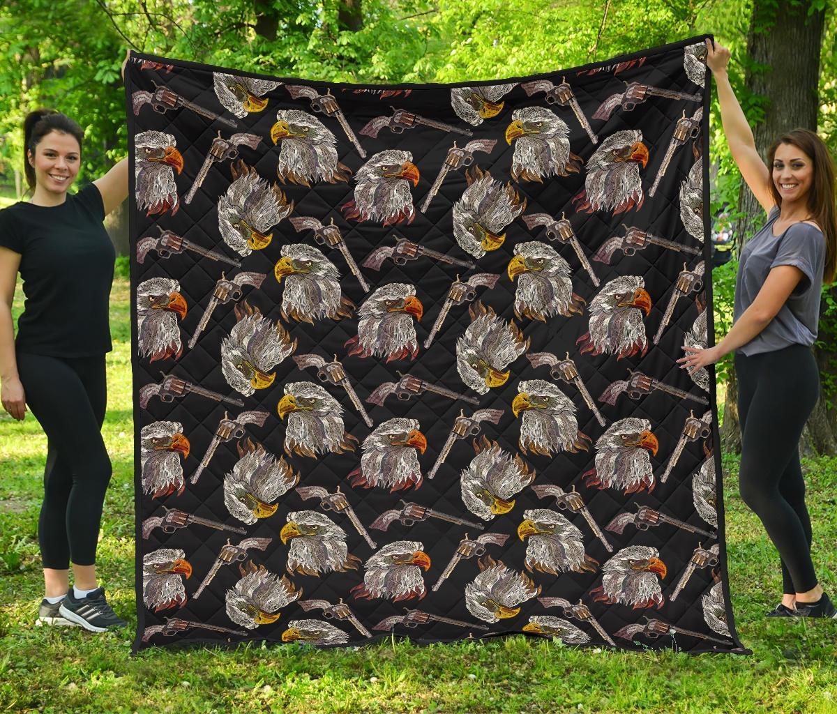 Eagle Print Pattern Quilt-grizzshop