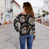 Eagle Print Pattern Women Off Shoulder Sweatshirt-grizzshop