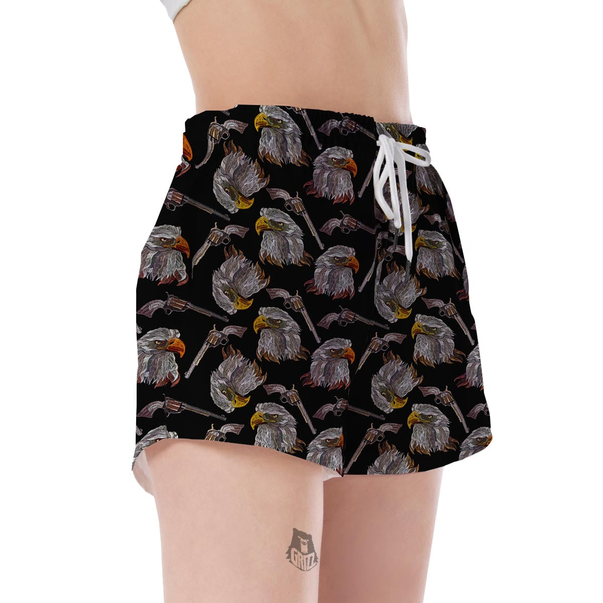 Eagle Print Pattern Women's Shorts-grizzshop