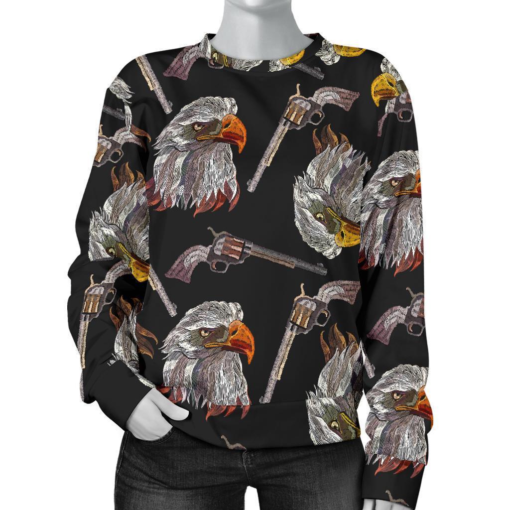 Eagle Print Pattern Women's Sweatshirt-grizzshop