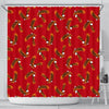 Eagle Red Pattern Print Bathroom Shower Curtain-grizzshop