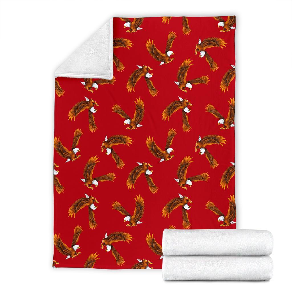 Eagle Red Pattern Print Blanket-grizzshop