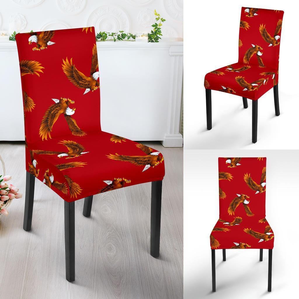 Eagle Red Pattern Print Chair Cover-grizzshop