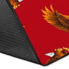 Eagle Red Pattern Print Floor Mat-grizzshop