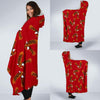 Eagle Red Pattern Print Hooded Blanket-grizzshop