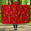 Eagle Red Pattern Print Hooded Blanket-grizzshop