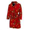 Eagle Red Pattern Print Men Long Robe-grizzshop